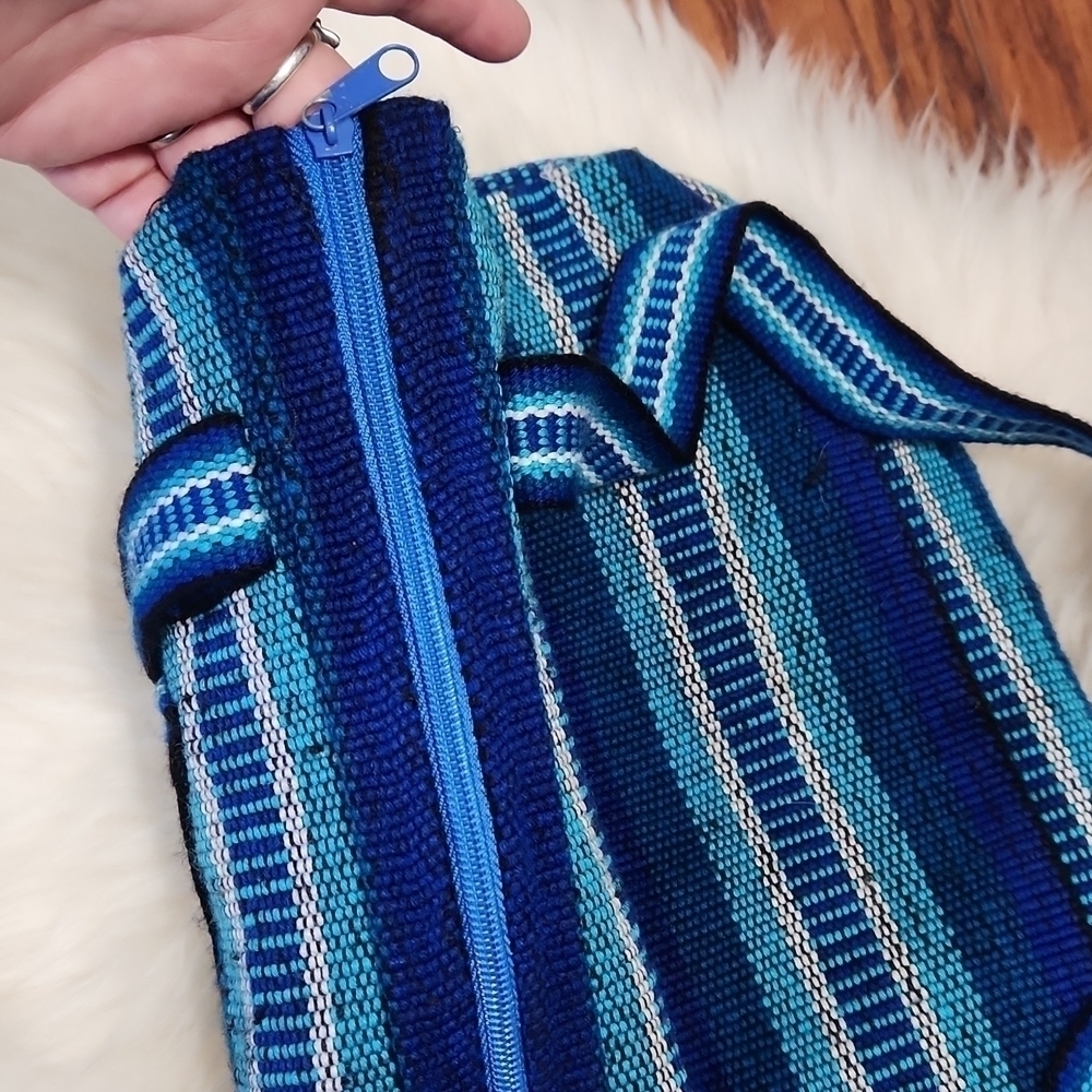 Pinzon Boho Mexican Handmade Blue Shoulder bag - Picture 4 of 4